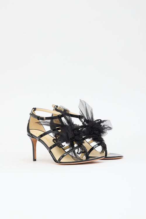 Chanel Patent Camellia CC  Sandal