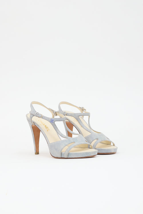 Chanel Suede CC Slingback Sandal