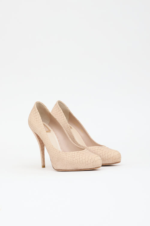 Dior Leather Embossed  Pump