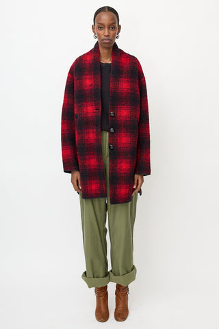 Isabel Marant Étoile Wool Checked Knit Coat