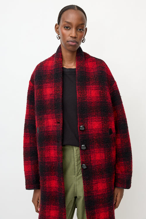 Isabel Marant Étoile Wool Checked Knit Coat