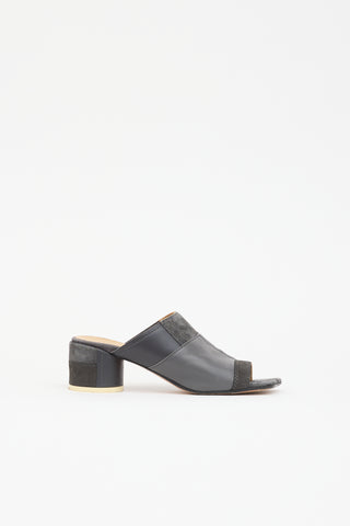 MM6 Maison Margiela Suede & Leather Patchwork Mule