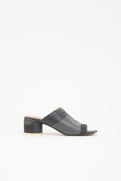 MM6 Maison Margiela Suede & Leather Patchwork Mule