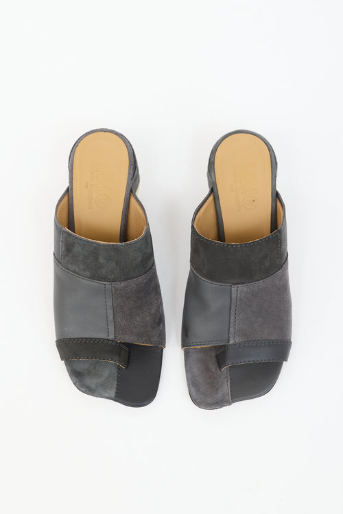 MM6 Maison Margiela Suede & Leather Patchwork Mule