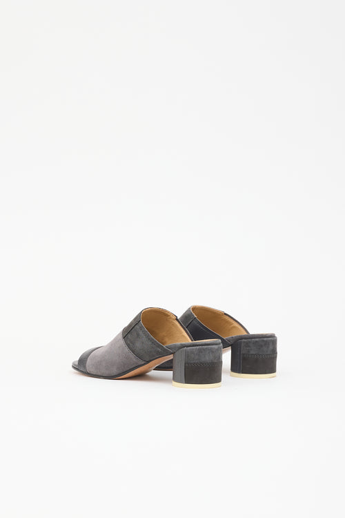 MM6 Maison Margiela Suede & Leather Patchwork Mule