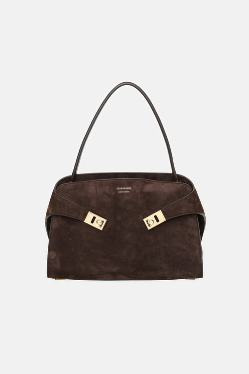 Ferragamo Suede Medium Hug Bag