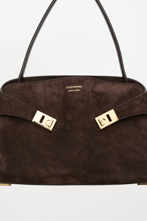 Ferragamo Suede Medium Hug Bag