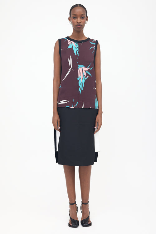 Marni Printed & Knit Sleeveless Top