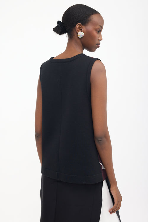 Marni Printed & Knit Sleeveless Top