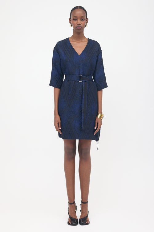 Dries Van Noten Wool Cloqué Jacquard Dress
