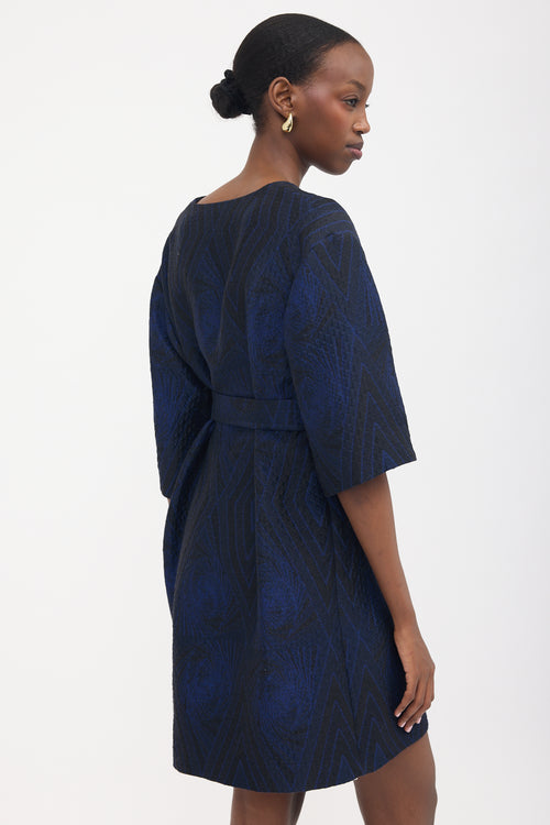 Dries Van Noten Wool Cloqué Jacquard Dress