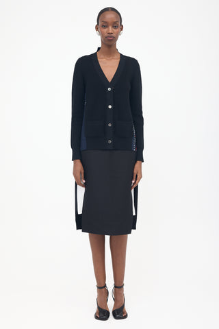 Sacai Wool Hybrid Pleated Cardigan