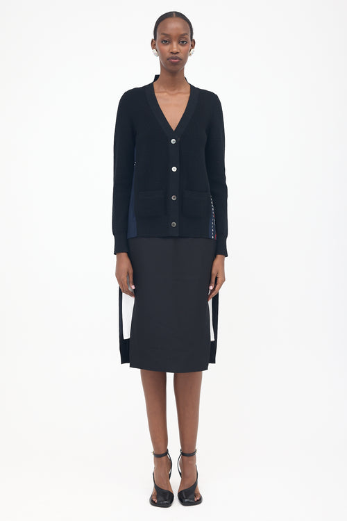 Sacai Wool Hybrid Pleated Cardigan