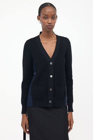 Sacai Wool Hybrid Pleated Cardigan