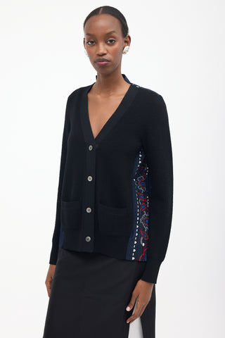 Sacai Wool Hybrid Pleated Cardigan