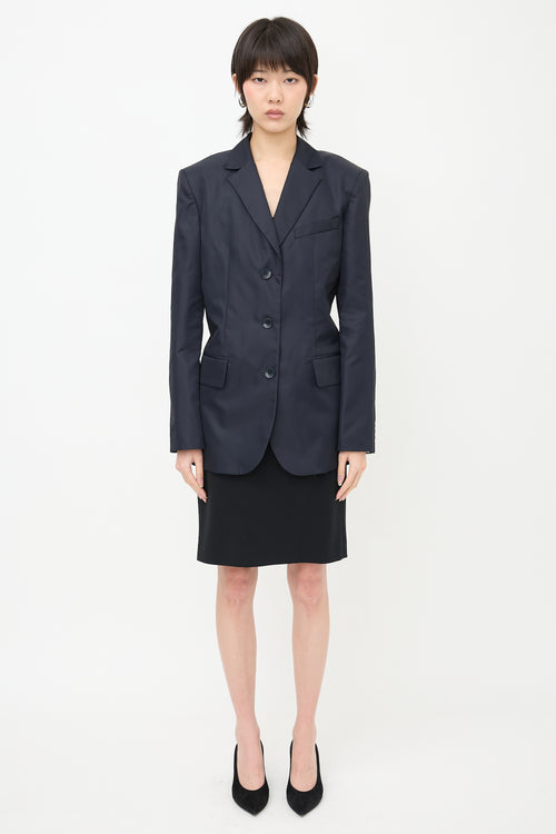 Tibi Nylon Drawstring Blazer