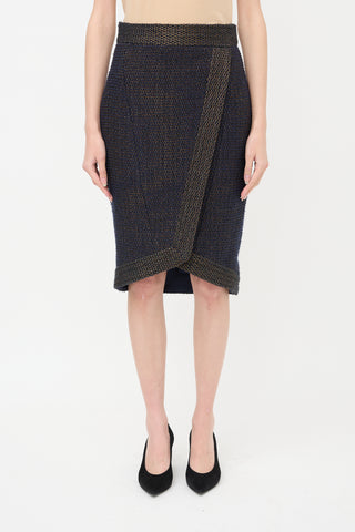 Chanel Wool & Metallic Tweed Skirt