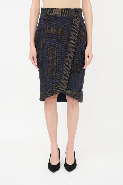 Chanel Wool & Metallic Tweed Skirt