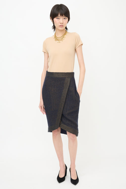 Chanel Wool & Metallic Tweed Skirt