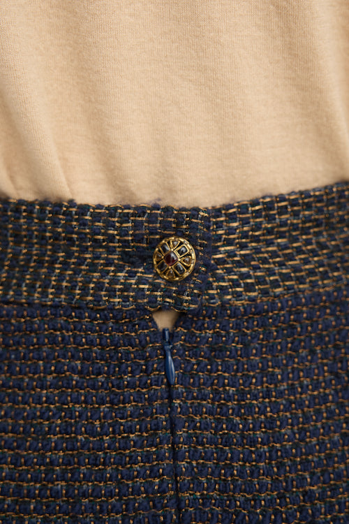 Chanel Wool & Metallic Tweed Skirt