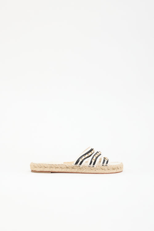 Chanel Leather Chain Espadrille Sandal