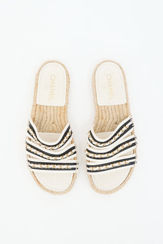 Chanel Leather Chain Espadrille Sandal