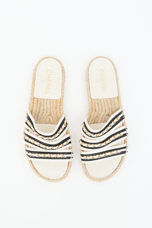 Chanel Leather Chain Espadrille Sandal