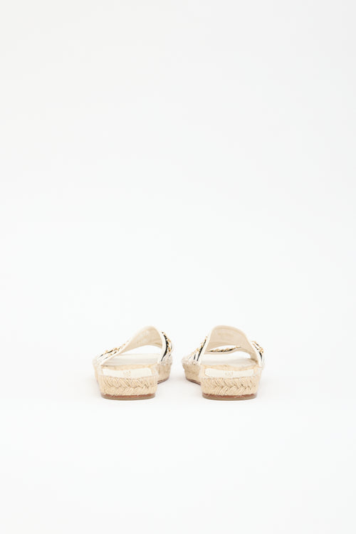 Chanel Leather Chain Espadrille Sandal