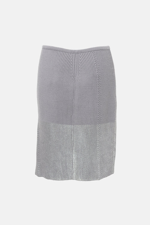 Missoni Wool & Metallic Ribbed Knit Skirt