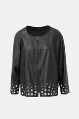 Lafayette 148 Leather Cut Out Jacket