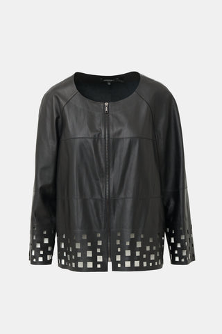 Lafayette 148 Leather Cut Out Jacket