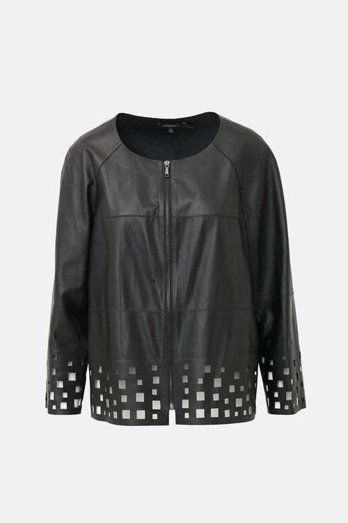 Lafayette 148 Leather Cut Out Jacket