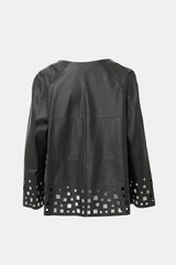 Lafayette 148 Leather Cut Out Jacket