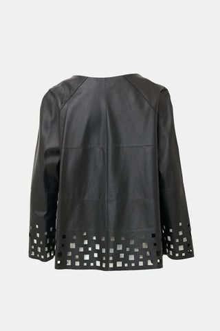 Lafayette 148 Leather Cut Out Jacket