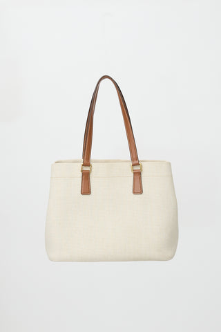Prada Canvas & Leather Logo Tote Bag
