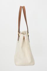 Prada Canvas & Leather Logo Tote Bag