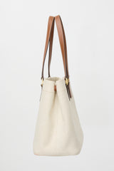 Prada Canvas & Leather Logo Tote Bag