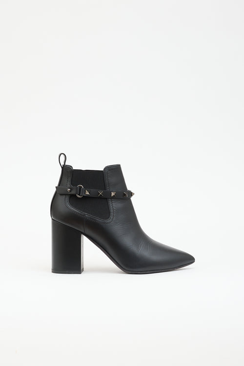 Valentino Leather Rockstud Chelsea Boot