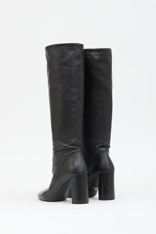 Prada Leather Knee High Boot
