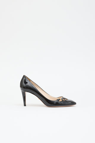 Prada Patent Cutout Pump