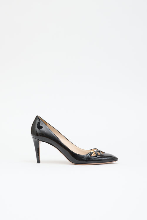 Prada Patent Cutout Pump