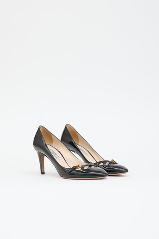 Prada Patent Cutout Pump
