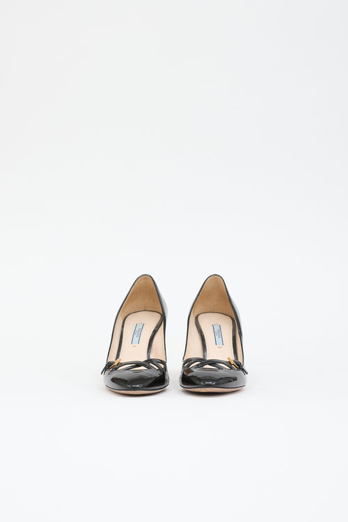 Prada Patent Cutout Pump