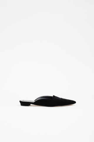 Manolo Blahnik Velvet Pointed Mule
