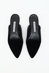 Manolo Blahnik Velvet Pointed Mule