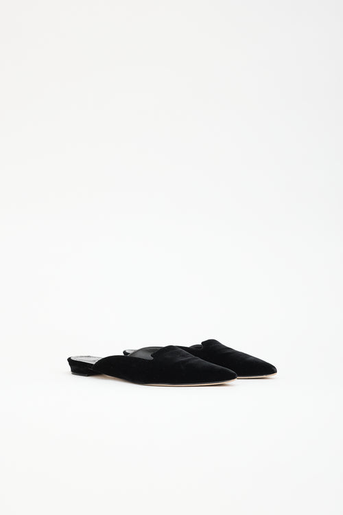 Manolo Blahnik Velvet Pointed Mule