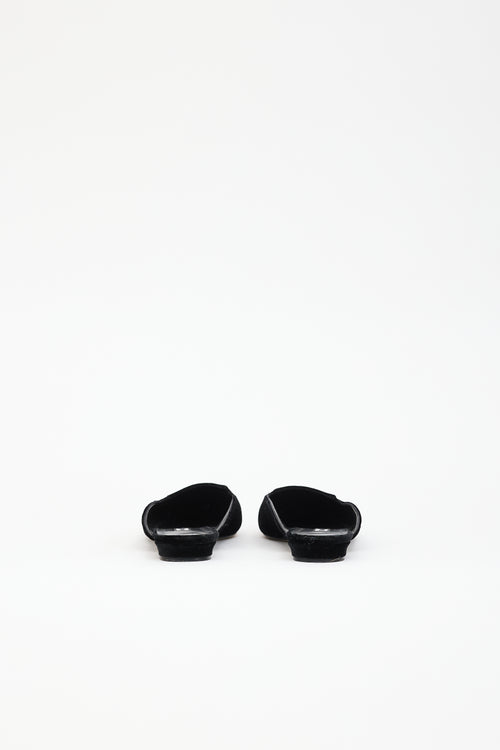 Manolo Blahnik Velvet Pointed Mule