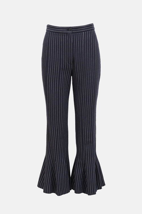 Rosie Assoulin Pinstripe Flared Leg Pant