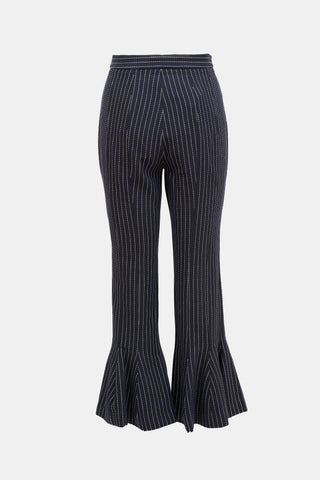 Rosie Assoulin Pinstripe Flared Leg Pant