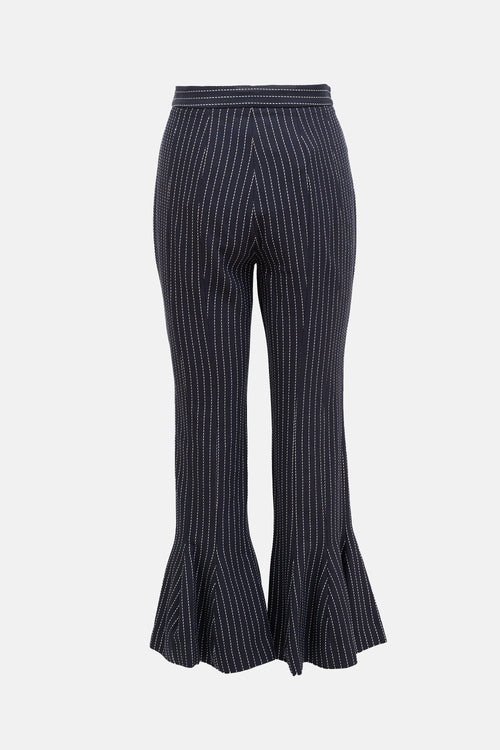 Rosie Assoulin Pinstripe Flared Leg Pant